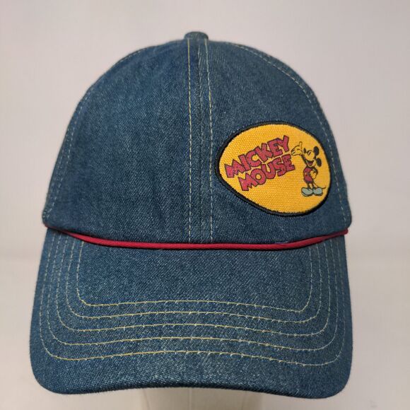 Disney Boy's Strapback Hat Blue Size OS Embroidered Mickey Mouse Logo Denim - Picture 2 of 9